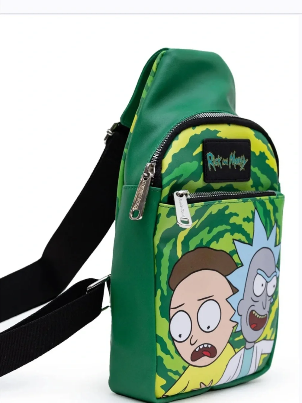 Rick and Morty Get Schwifty Portal Pose Crossbody Sling Bag-wallet-Lanyard